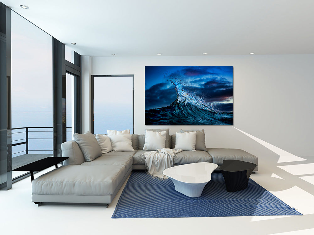 Modern waterfront living room interior